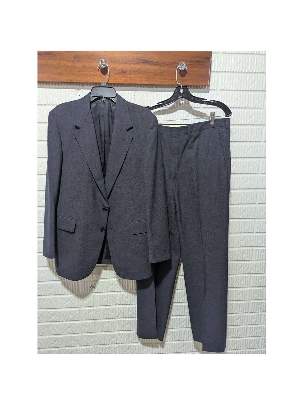 Evan Picone Vintage Men's Blue Flat Front Pant & Jacket Suit Set Size 42R
